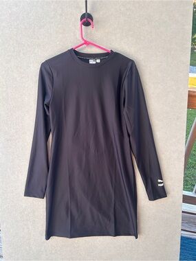 Puma Black Long Sleeve Dress open back new with tags Womens size Large #498